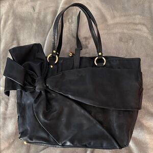 Valentino Black Tote with Gold Accents